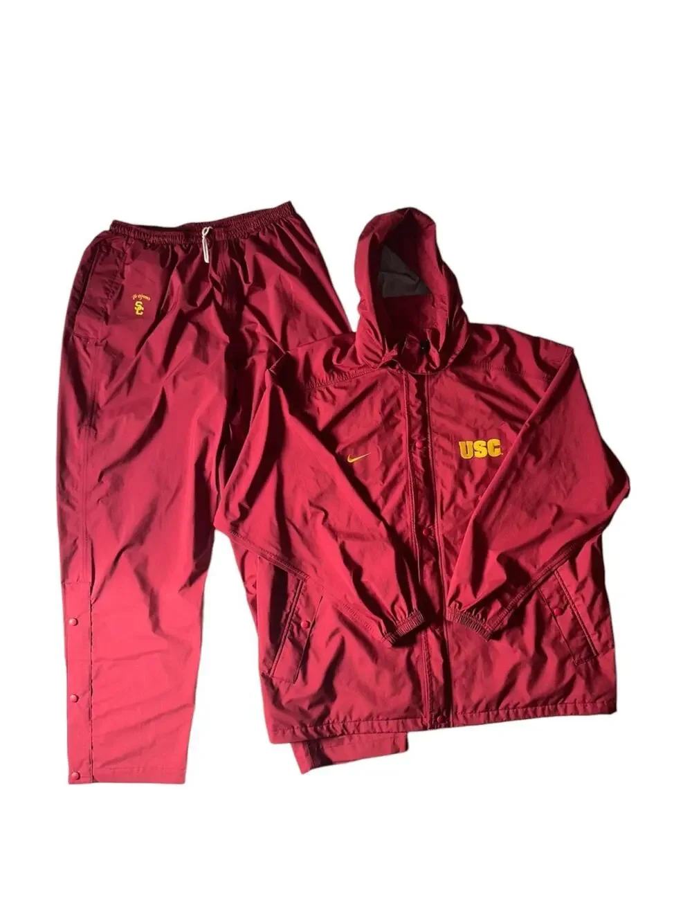 Vtg Nike Team Issued NCAA USC Trojans Warmup Jacket & Wind Pants Dugout Y2K XXL